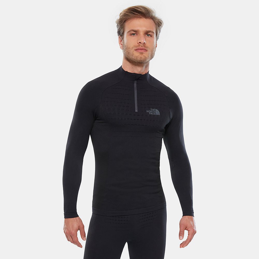 The North Face Long Sleeve Mens Australia - The North Face Sport   Zip Black / Grey Skiing And Snowb